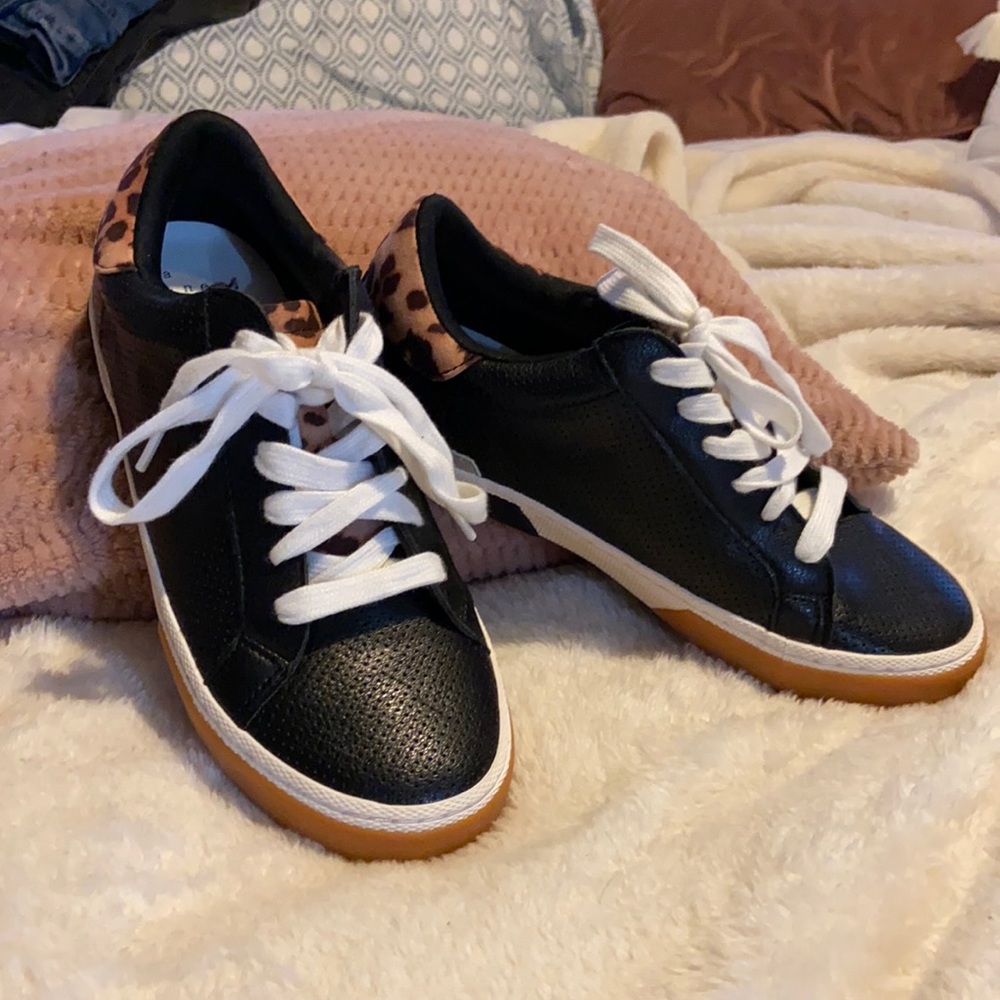 Black/Leopard Print Fashion Sneakers